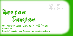 marton damjan business card